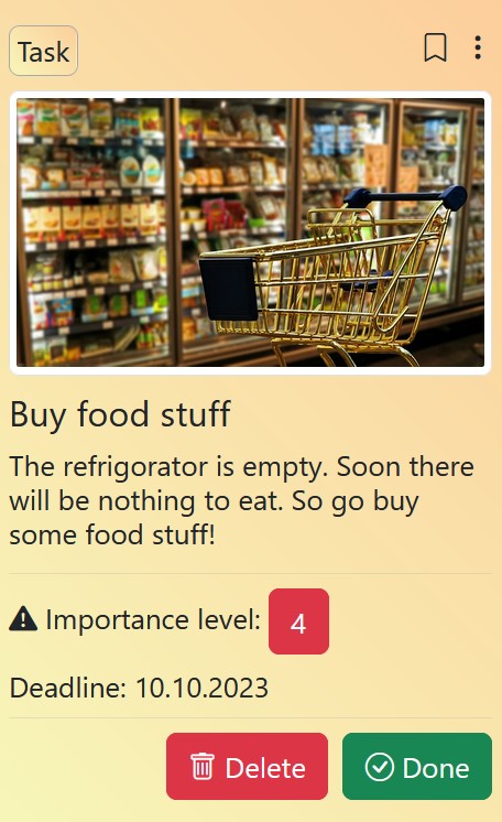 project-screenshot of Weekly Planner Project